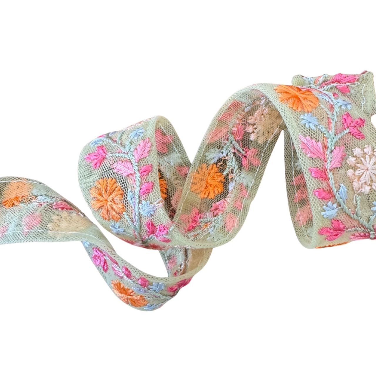 Pink & Orange Spring Flowers Ribbon