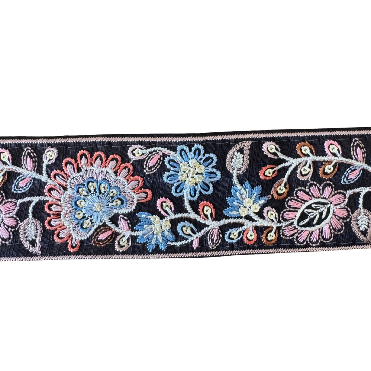 Blue & Dusty Pink Flowers Ribbon