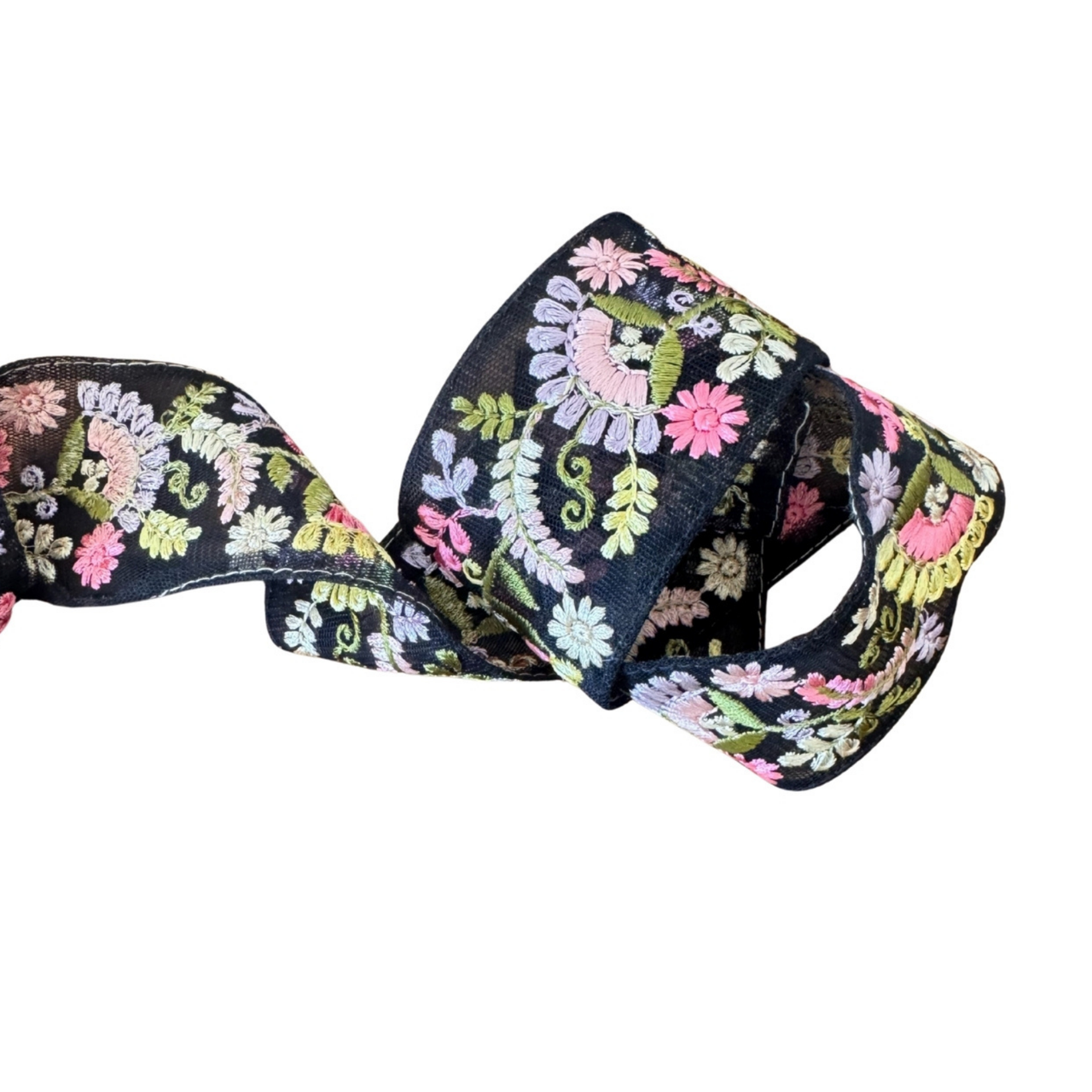 Black Ribbon With Spring Floral