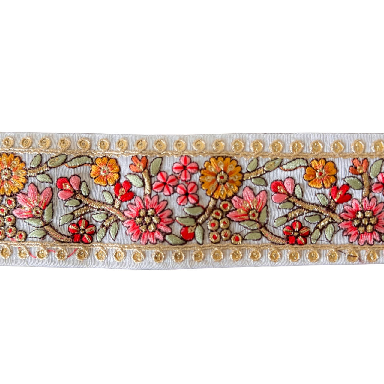 Orange & Green Floral Ribbon