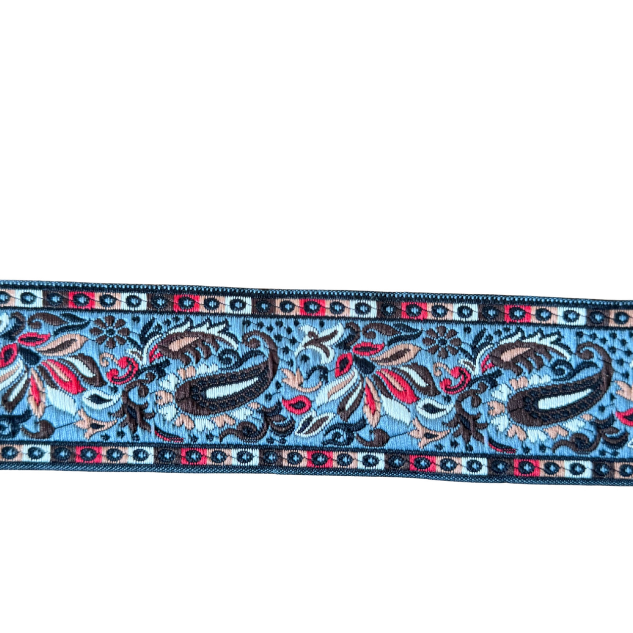 Duck Egg Blue Ribbon With Floral & Paisley