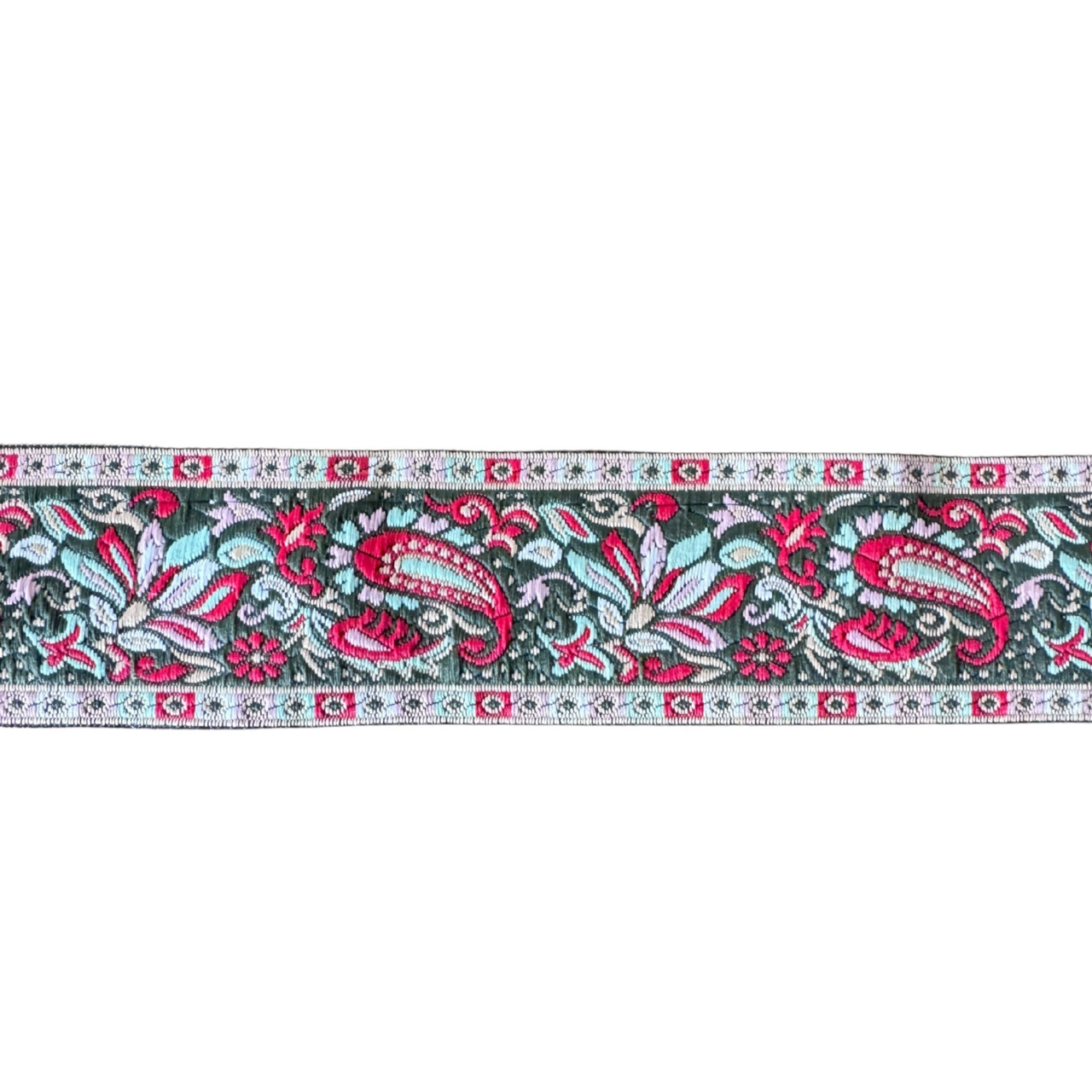 Red & Green Paisley Ribbon
