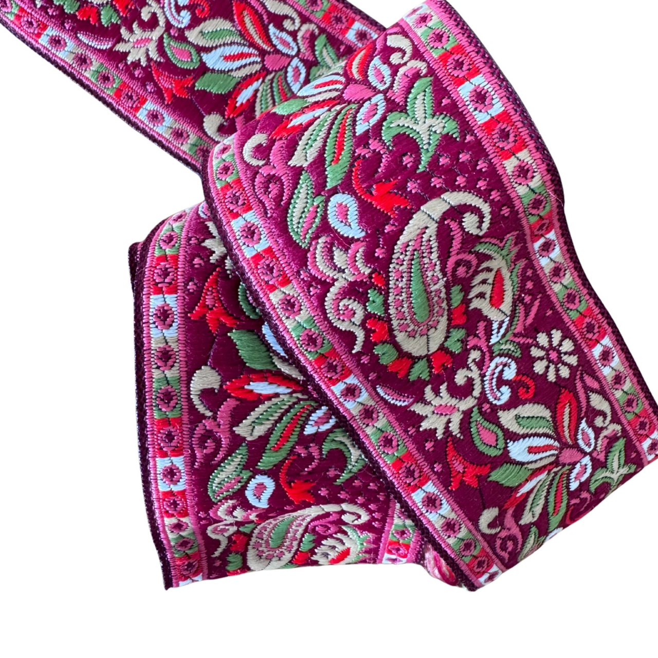 Red & Pink Paisley Ribbon