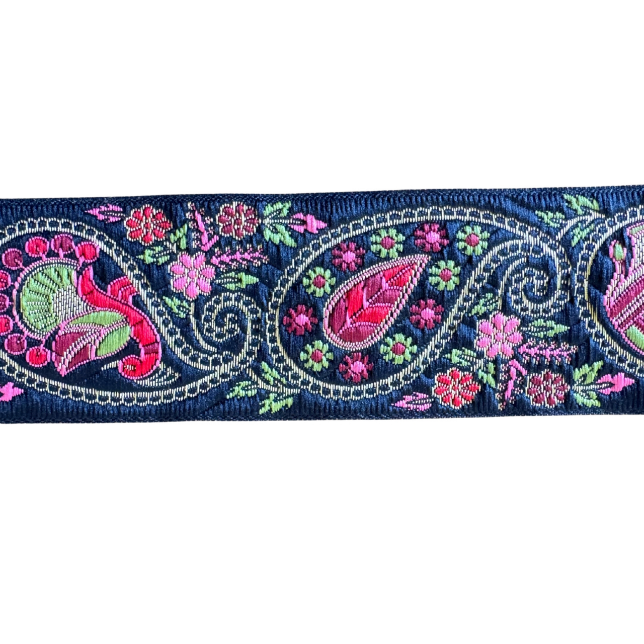 Pink & Red Paisley Ribbon With Elephant