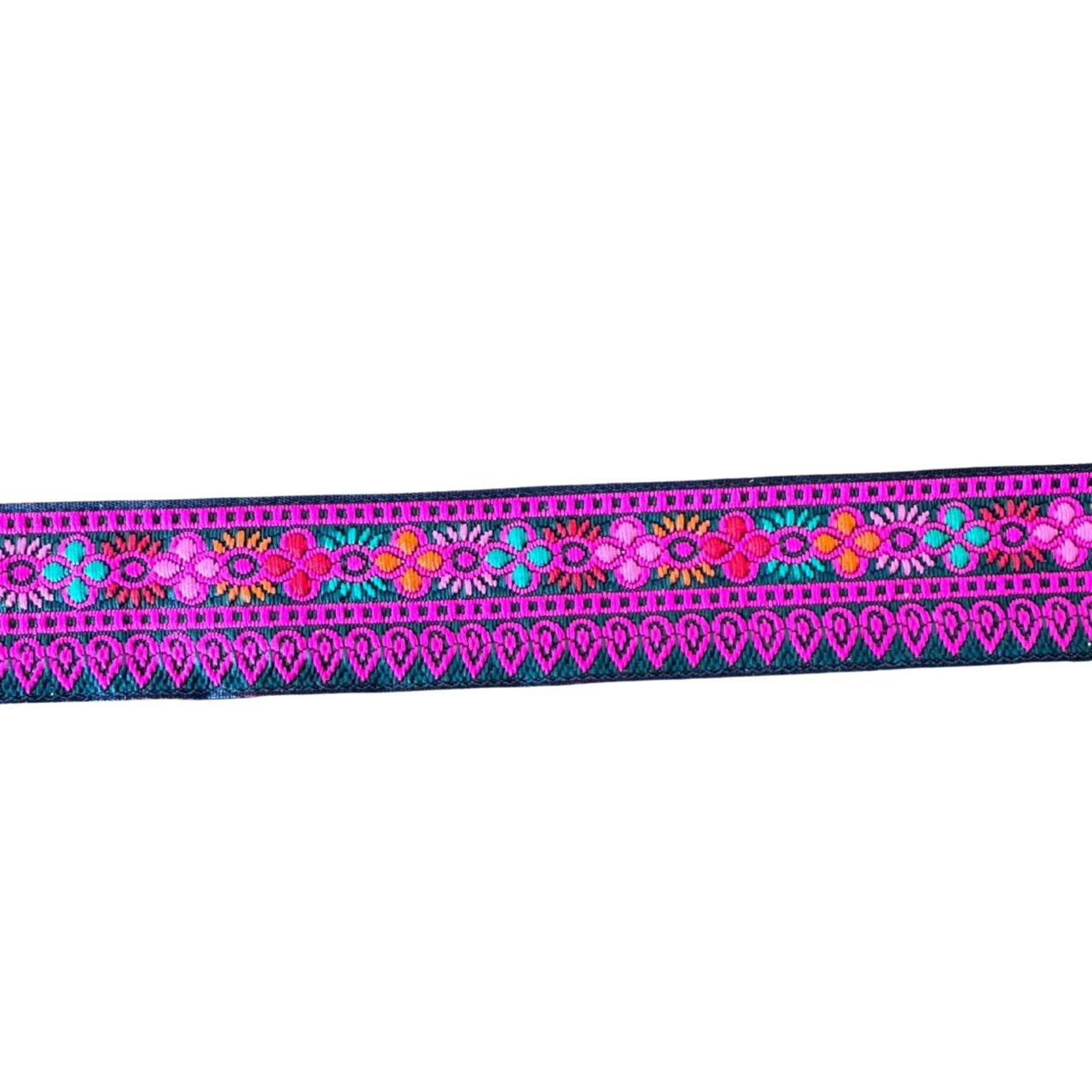 Hot Pink & Green Floral Ribbon