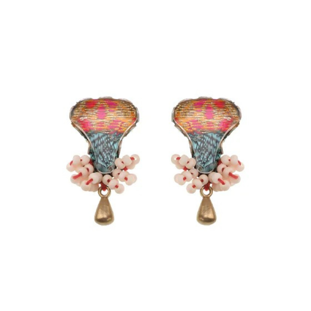 Ayala Bar Earrings - Coral Blossom
