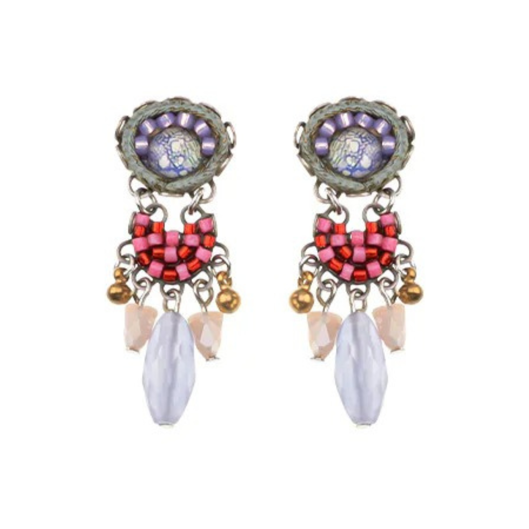 Ayala Bar Earrings - Red & Green