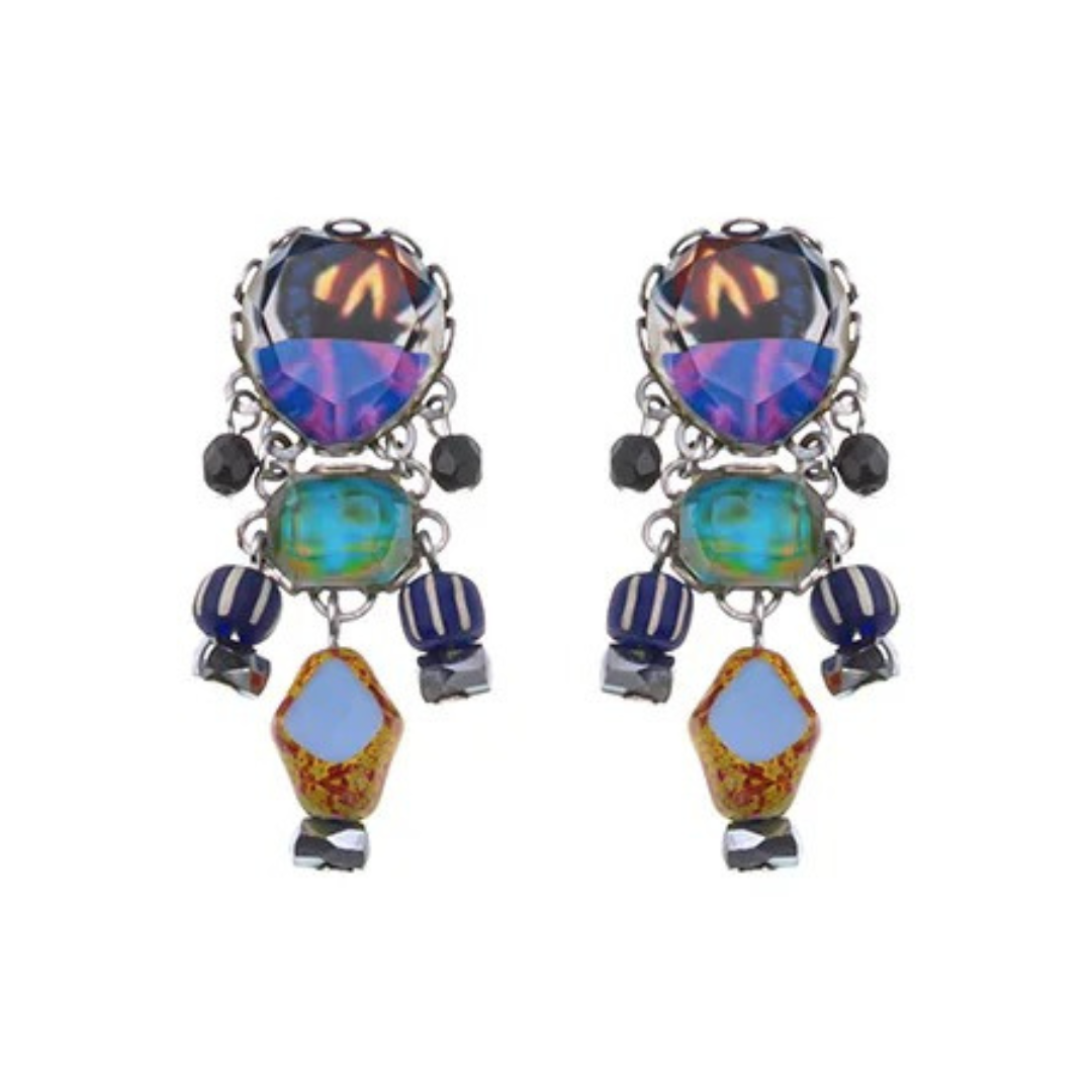 Ayala Bar Earrings - Small Multicolour Drop 2