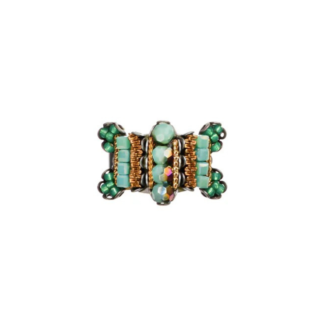 Ayala Bar Ring - Green & Gold