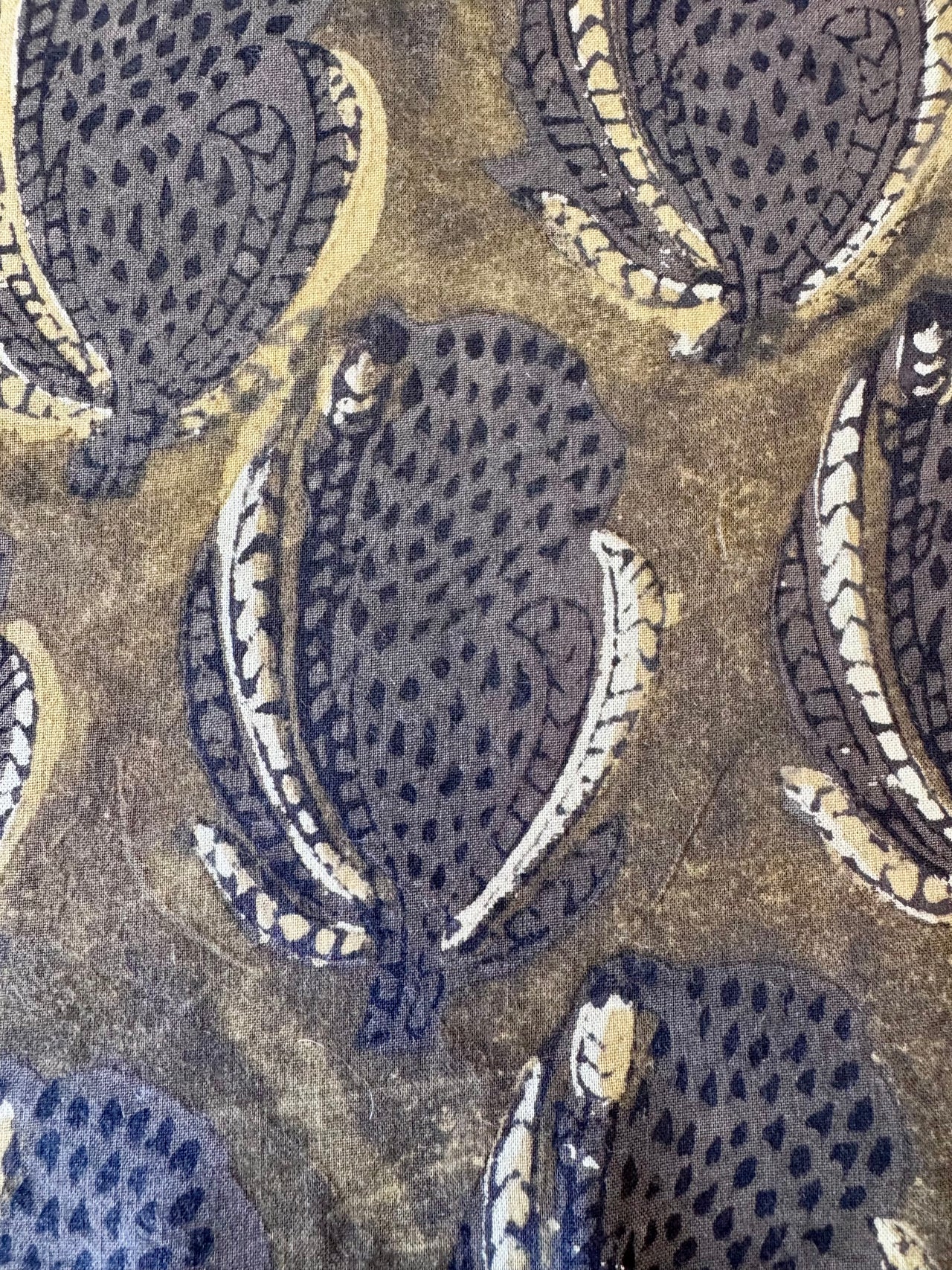 Block Print Cotton Fabric - Green Porter