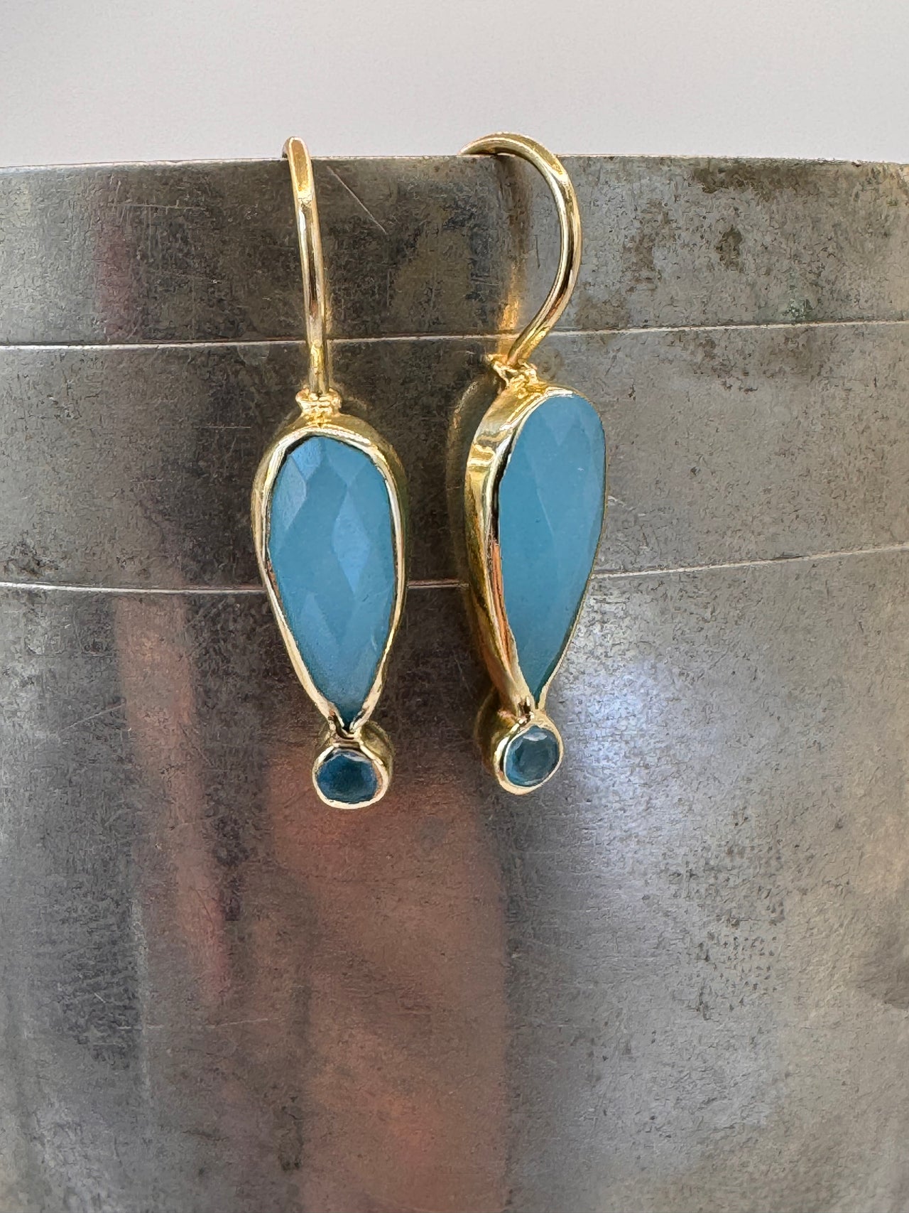 Light Blue Teardrop Earrings