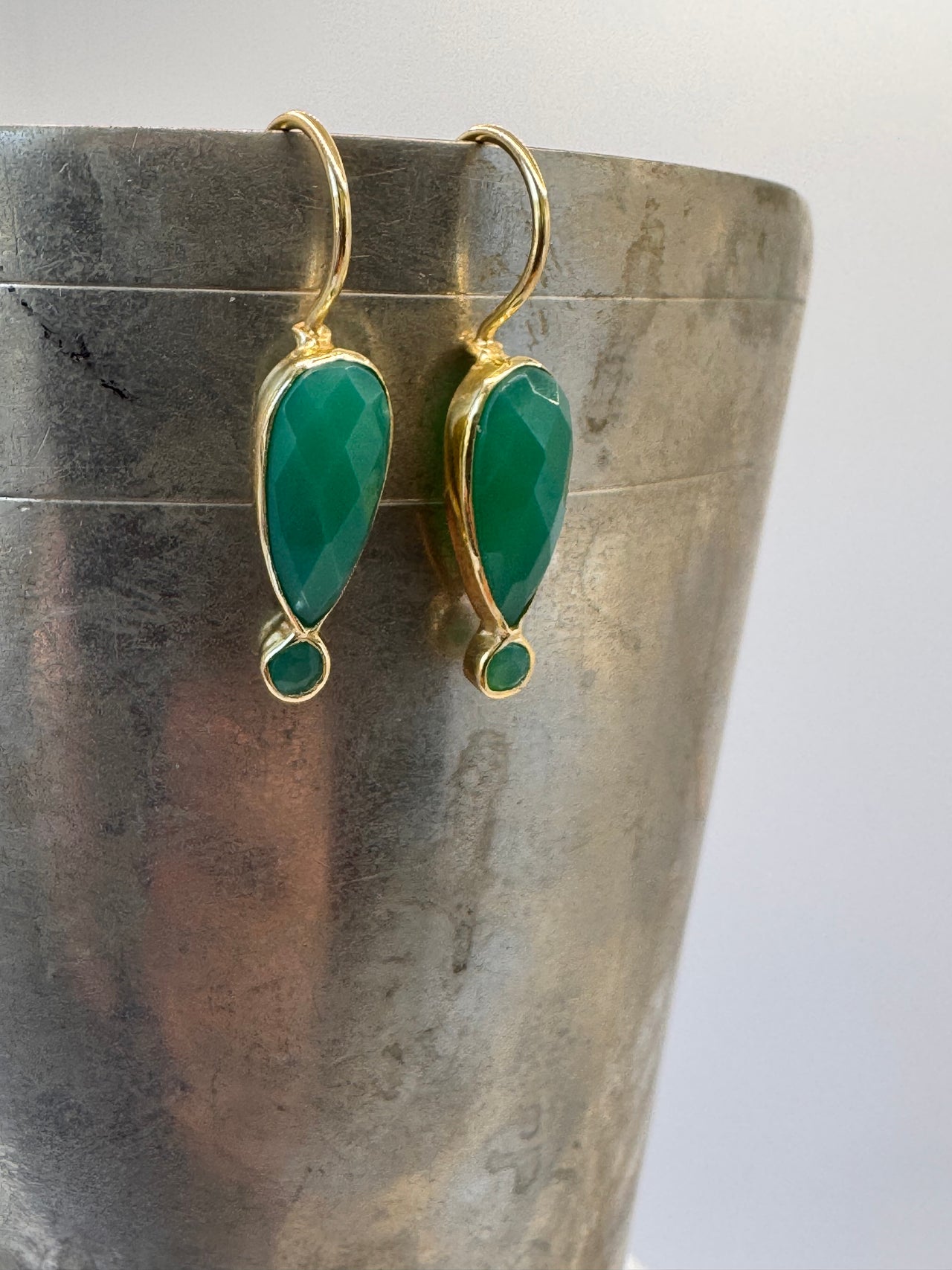 Green Quartz Teardrop Earrings