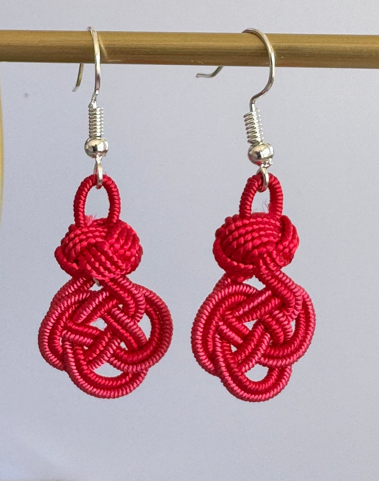 Silk Earrings – Hot Pink Knot