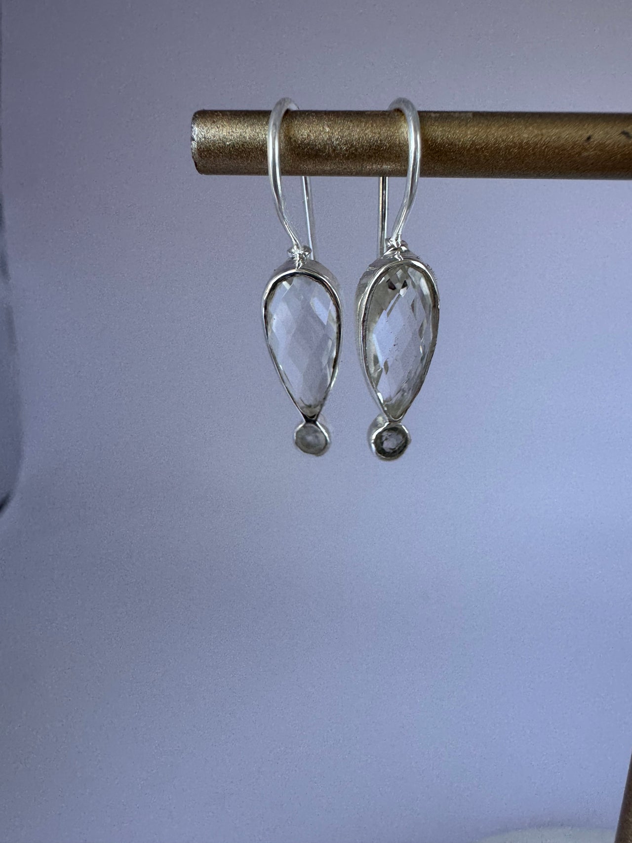 Crystal Tear Drop Sterling Silver Earrings