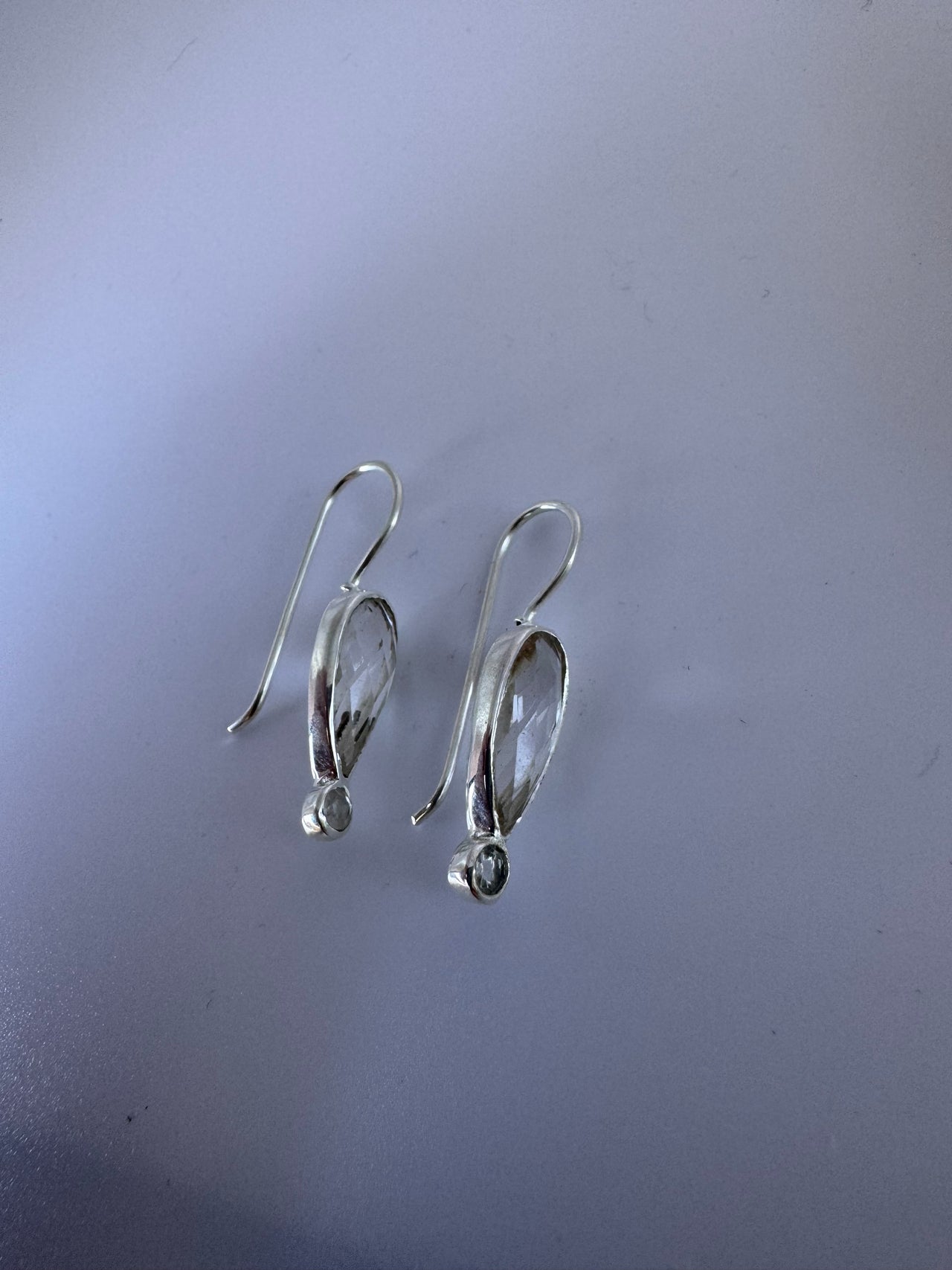 Crystal Tear Drop Sterling Silver Earrings
