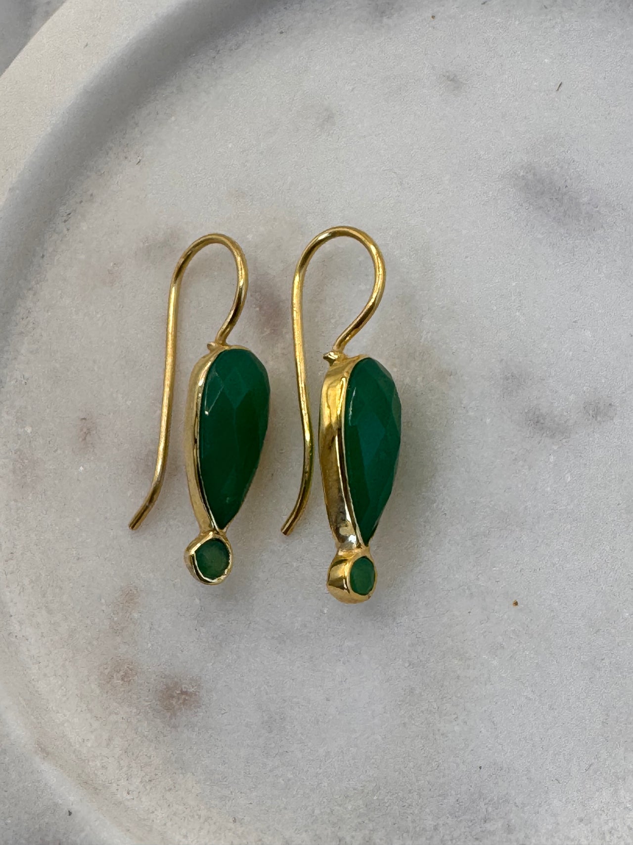 Green Quartz Teardrop Earrings