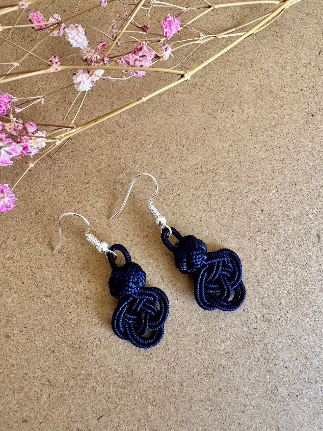 Navy Knot Earrings - EM005