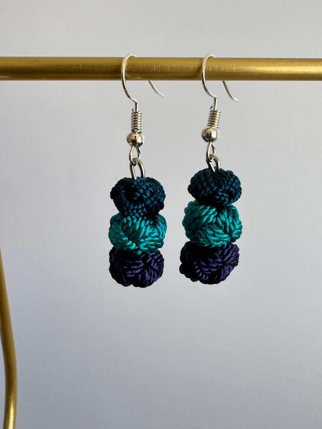 Blue & Turquoise Ball Earrings - EM008