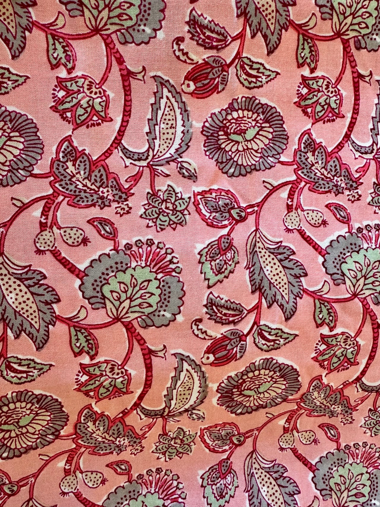 100% Cotton Fabric – Pink , Grey & Turquoise Floral