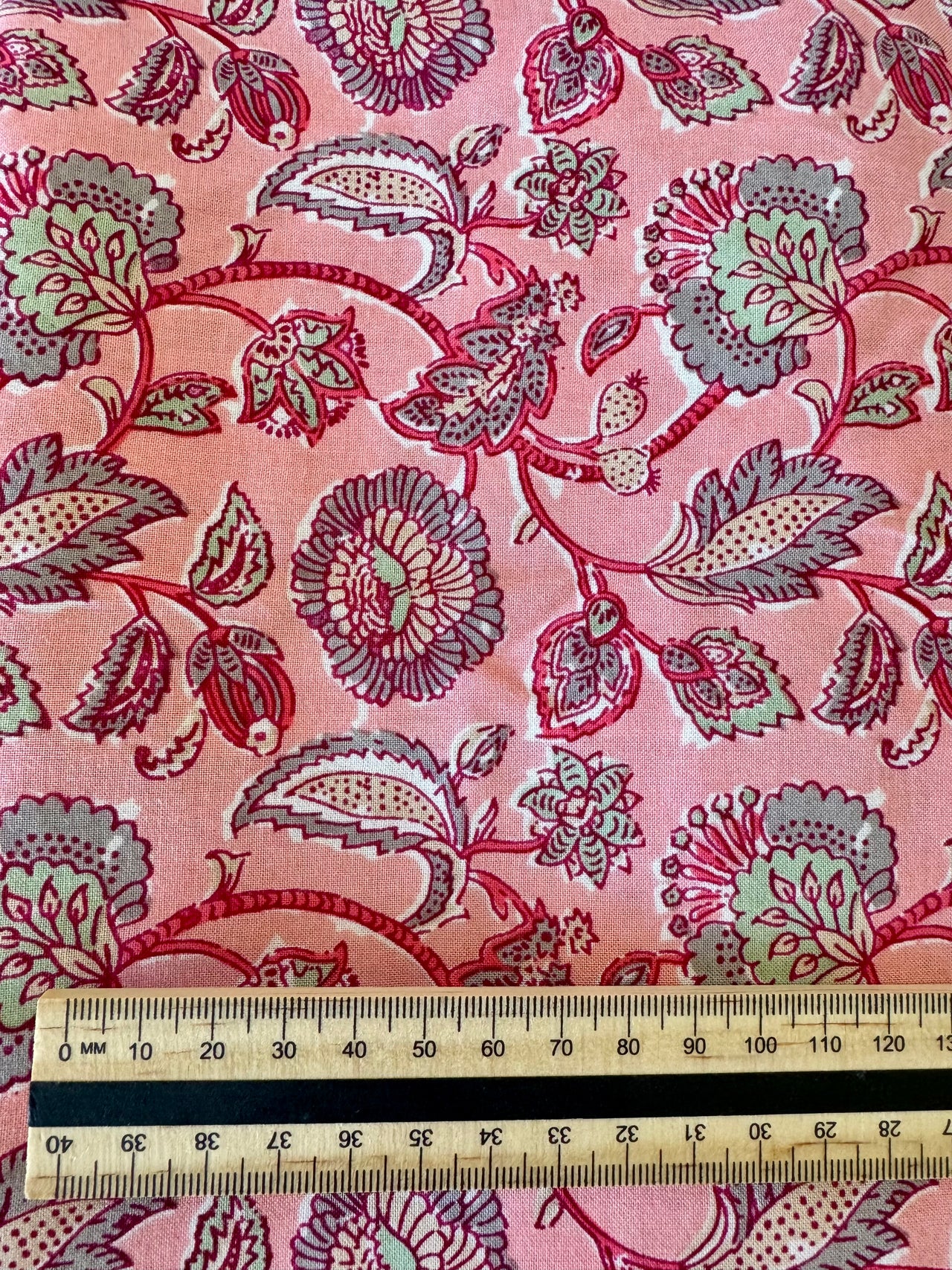 100% Cotton Fabric – Pink , Grey & Turquoise Floral