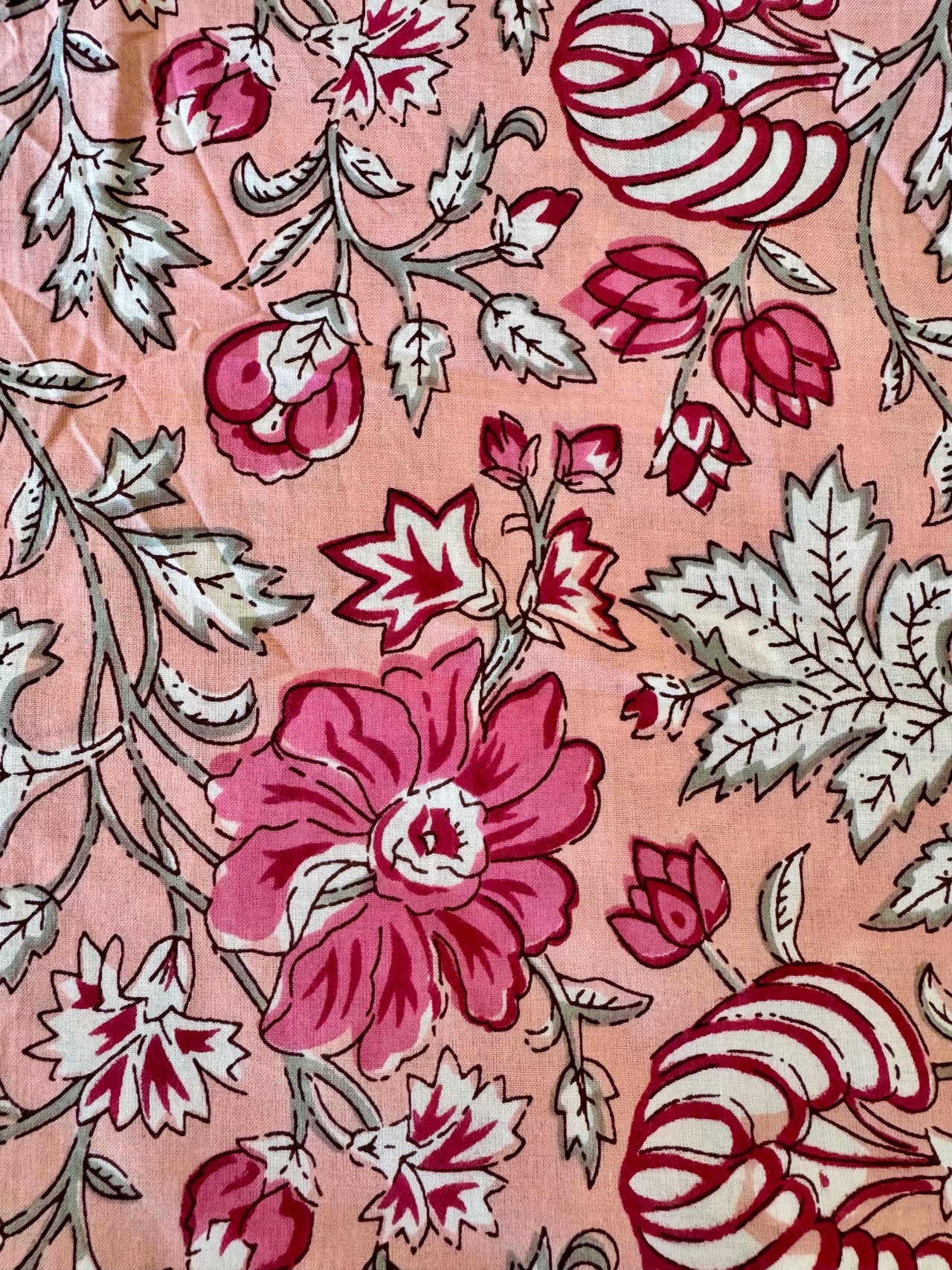 100% cotton fabric – Pink, White and Hot Pink Floral
