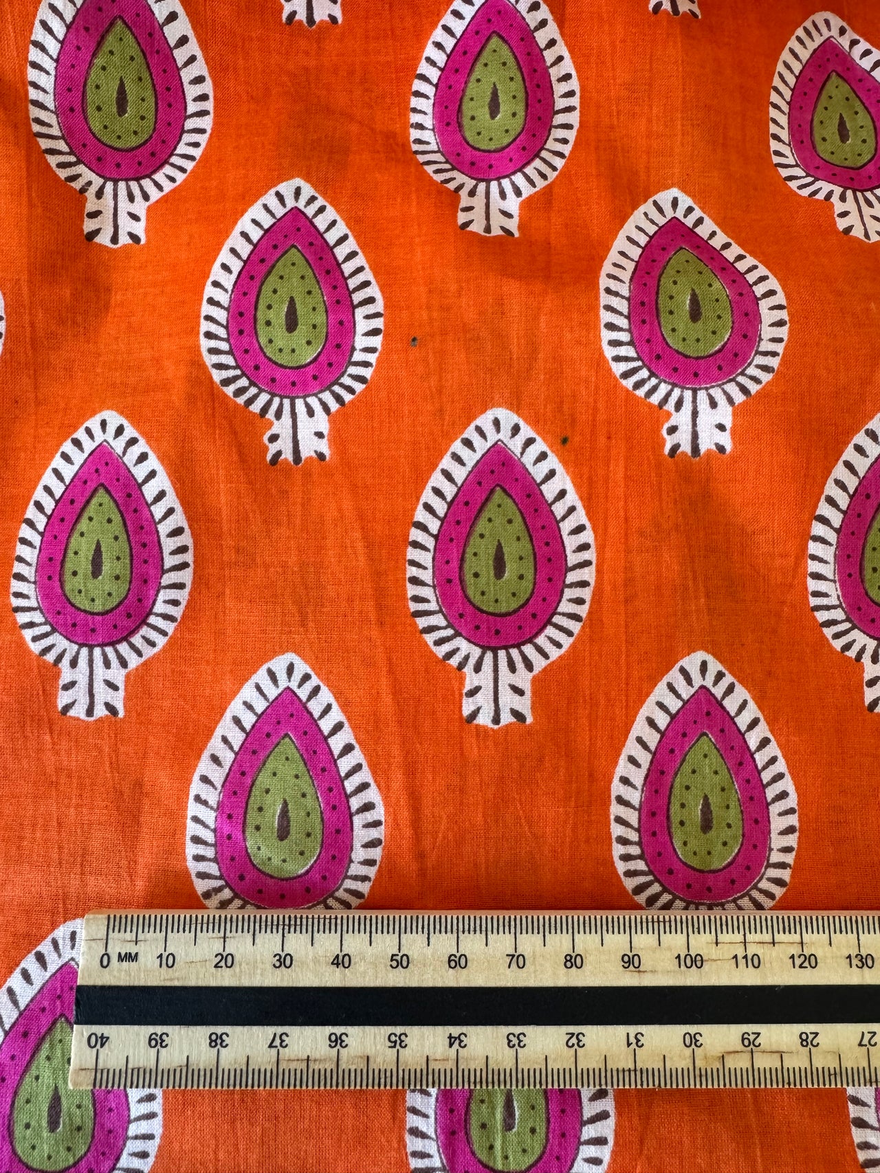 100% Cotton Fabric – Orange, Hot Pink & Green