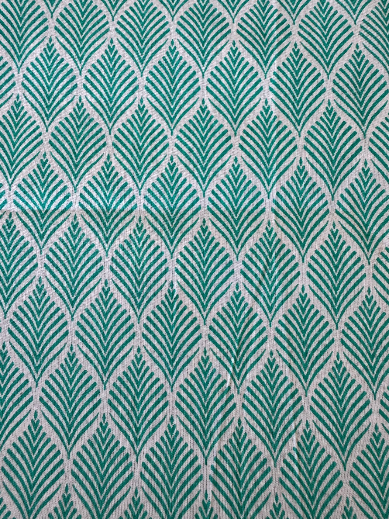 100% Cotton Fabric – Turquoise Leaf