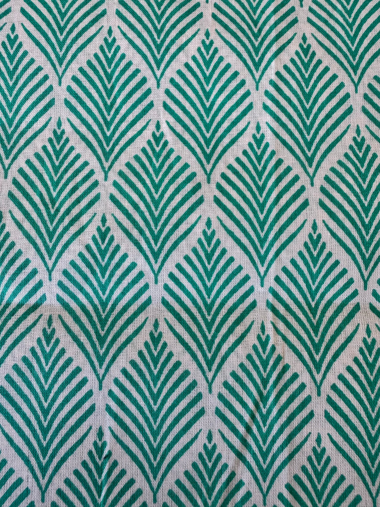 100% Cotton Fabric – Turquoise Leaf