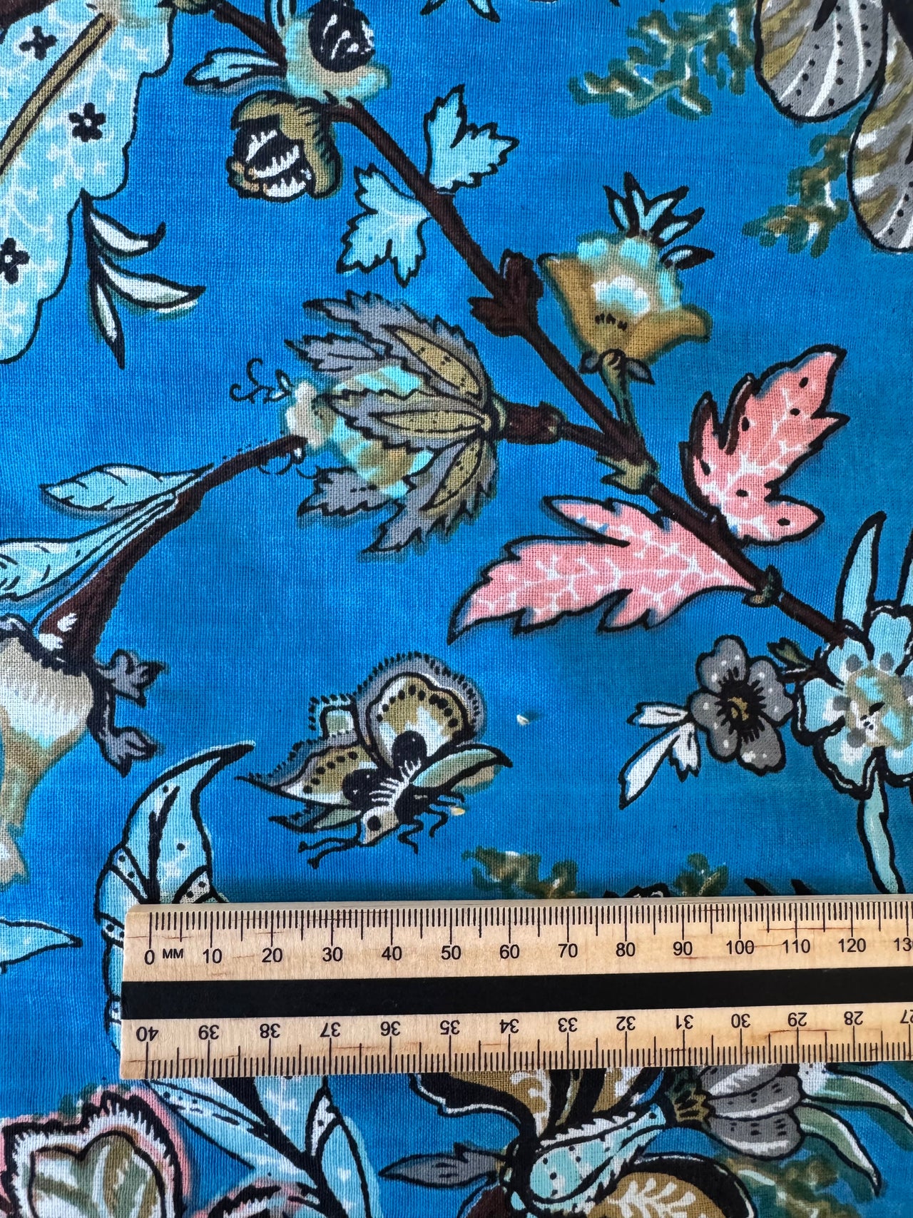 100% Cotton Fabric – Blue Floral