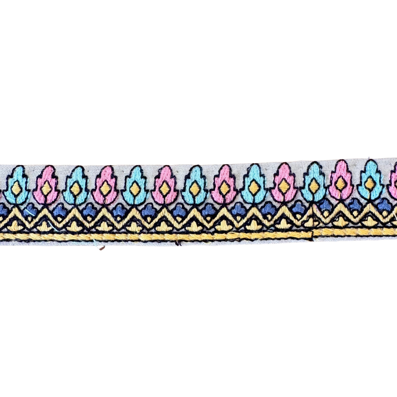 Decorative ribbon with colorful pattern on a white background