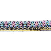 Decorative ribbon with colorful pattern on a white background