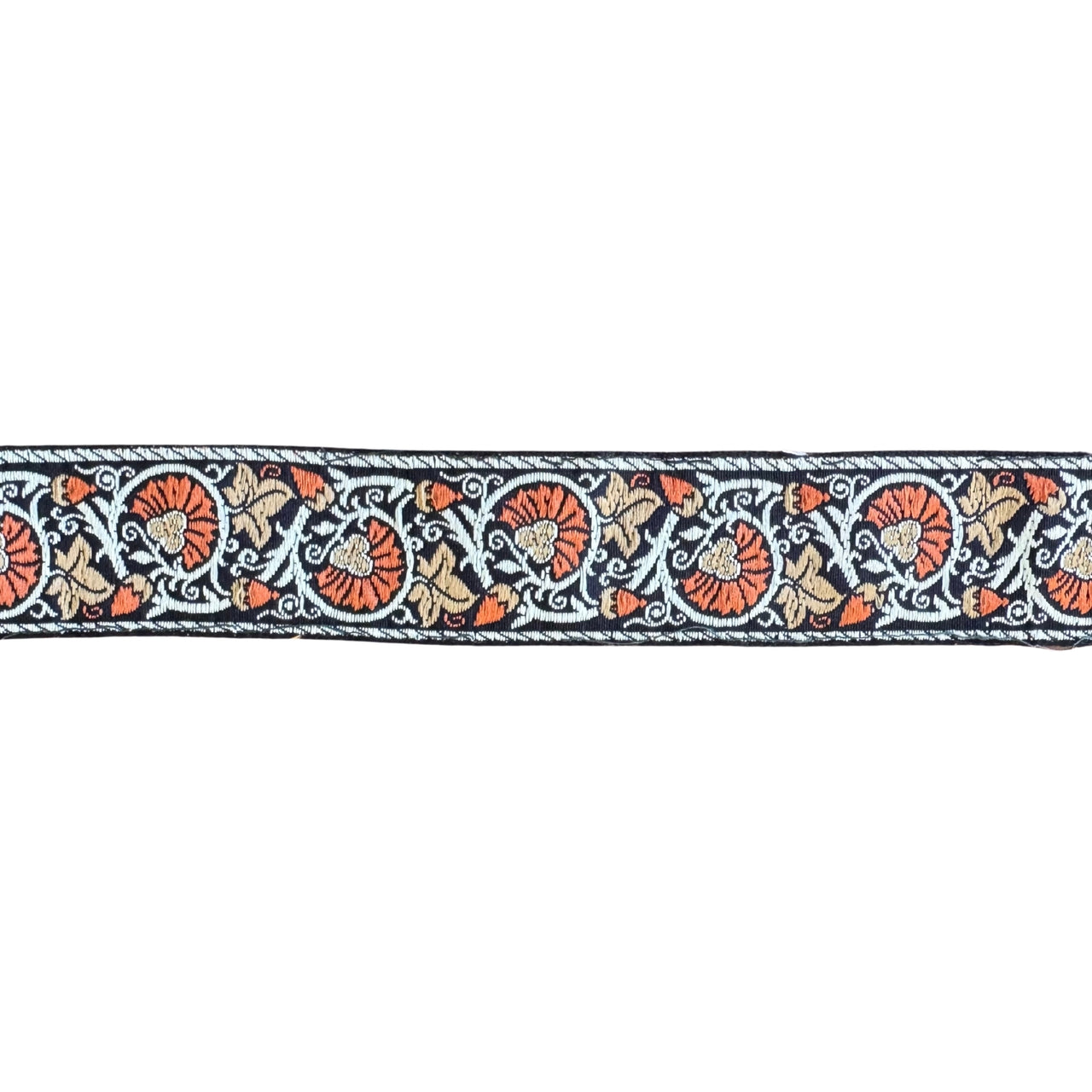 Decorative band with floral pattern on a white background
