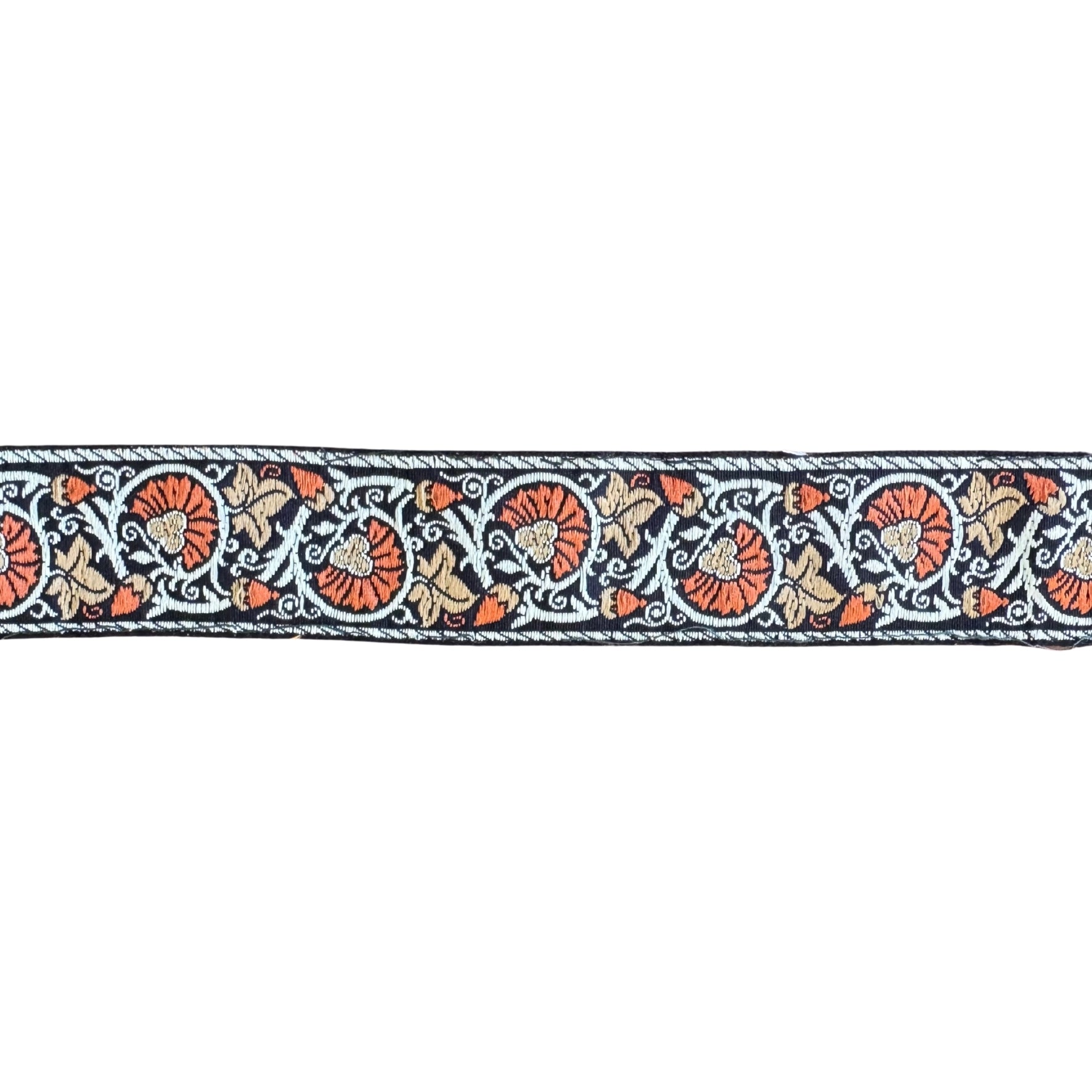 Decorative band with floral pattern on a white background