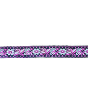 Decorative ribbon with floral pattern on a white background