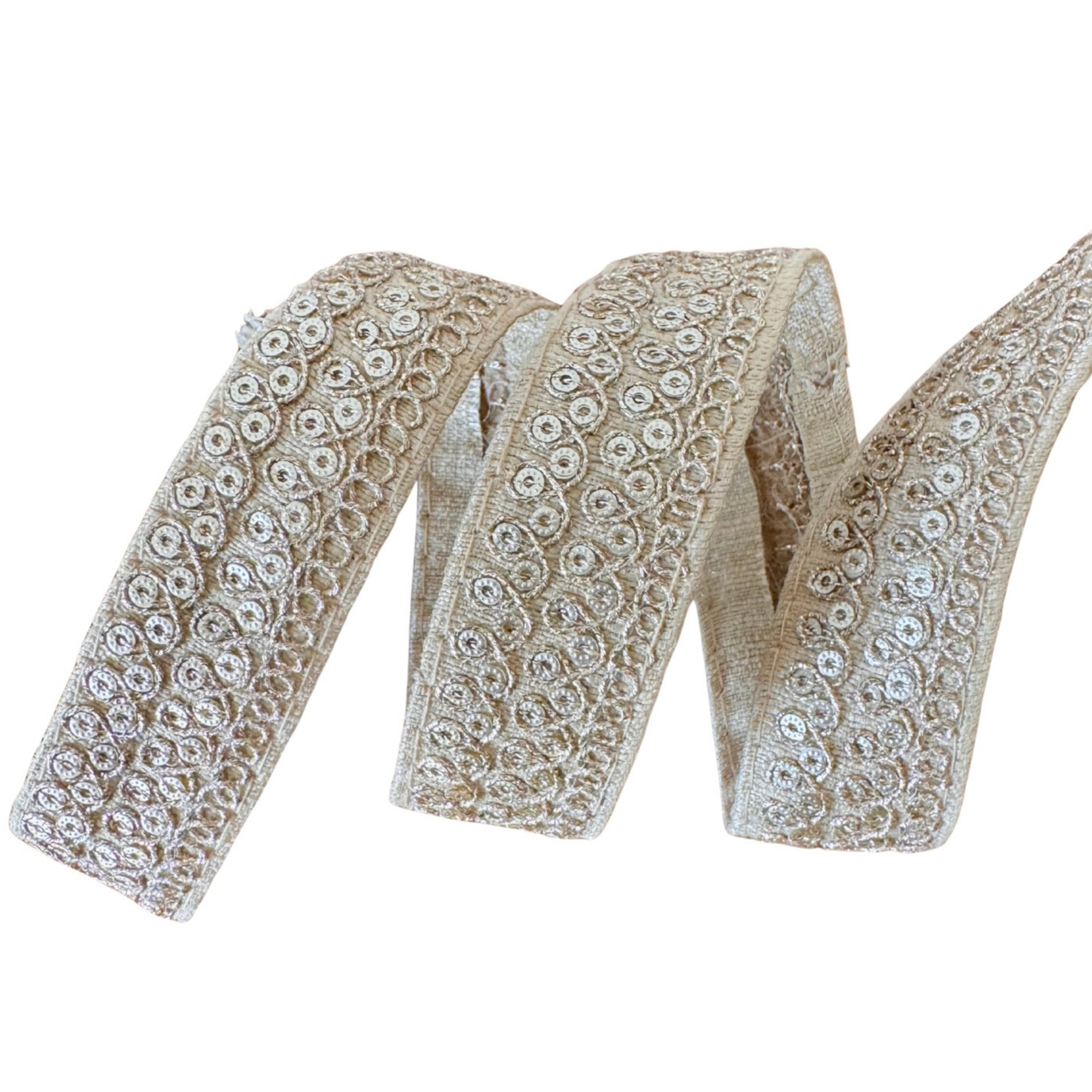 Pale Gold Sequin Ribbon