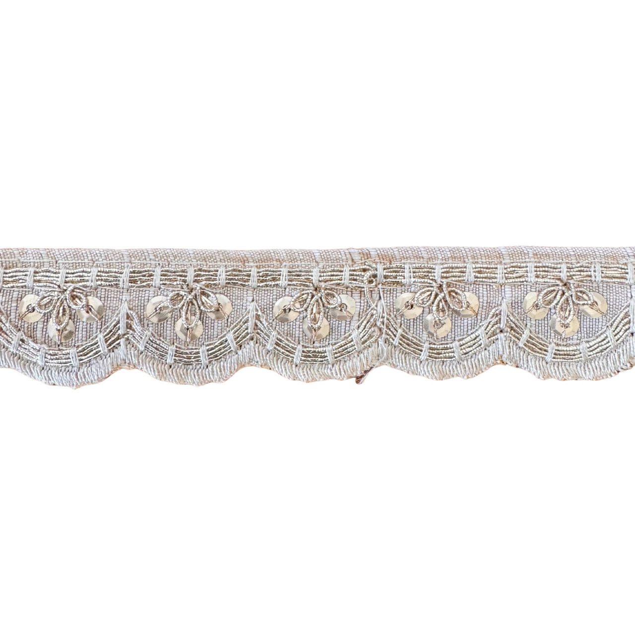 Cream & Gold Sequin Ribbon