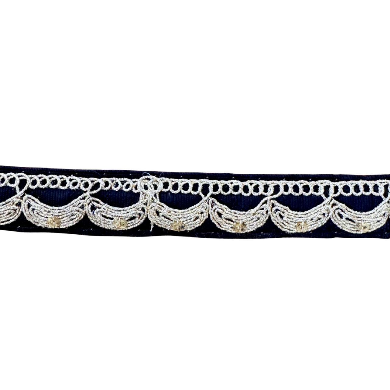 Black Ribbon With Gold Scallop