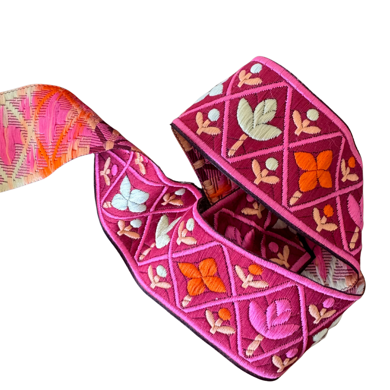 Floral Pink & Orange Ribbon