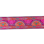 Decorative border with colorful floral patterns on a white background
