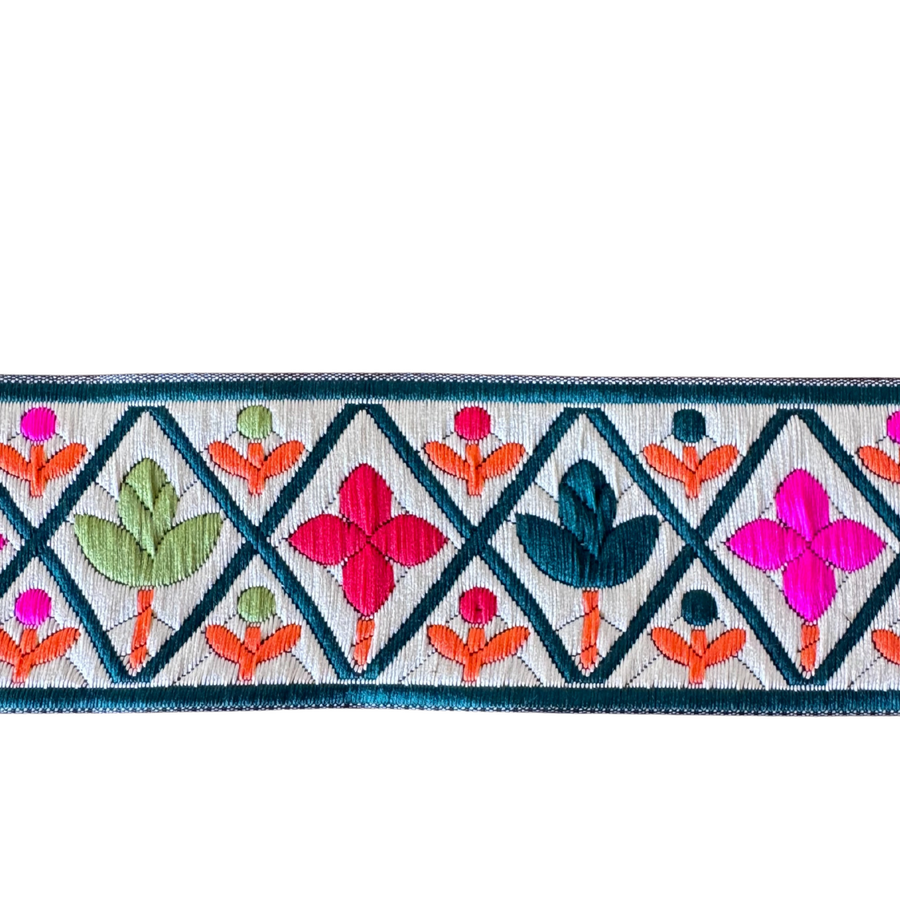 Orange & Blue Spring Trellis Ribbon