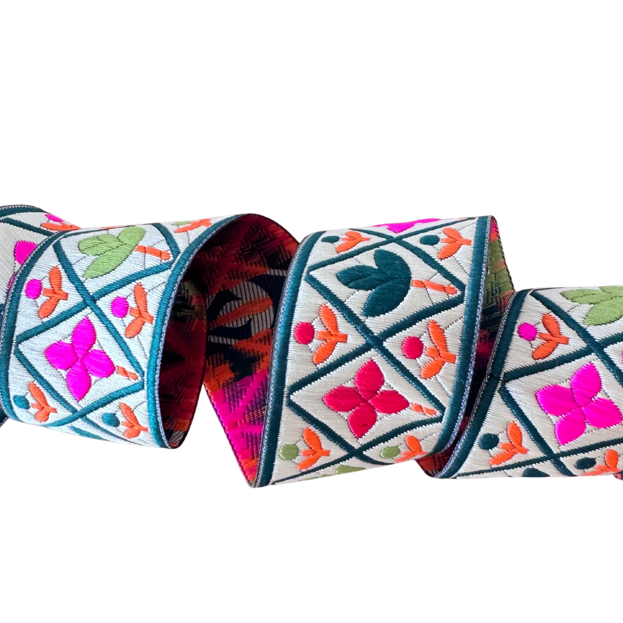 Orange & Blue Spring Trellis Ribbon
