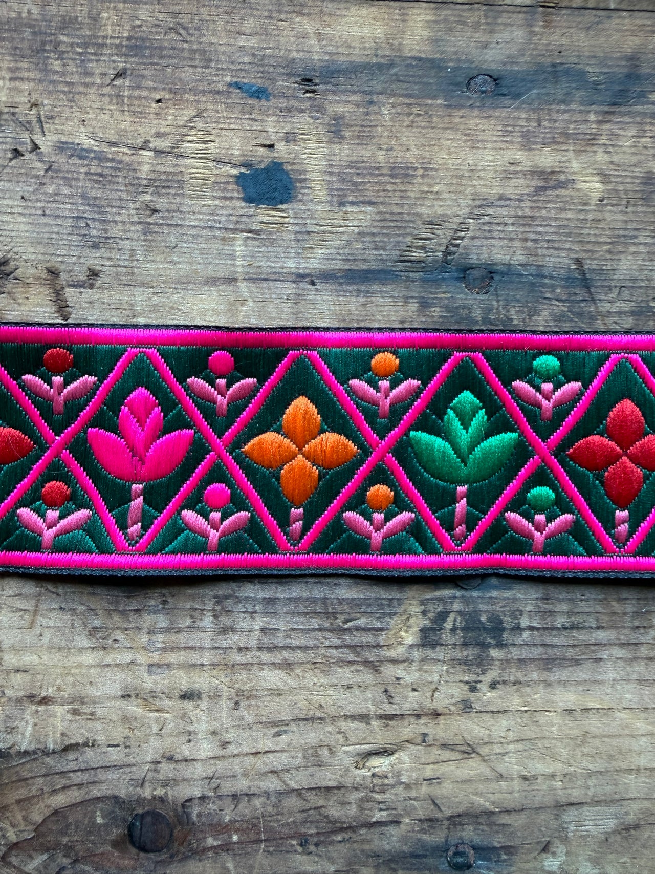 Forest Green Floral Ribbon