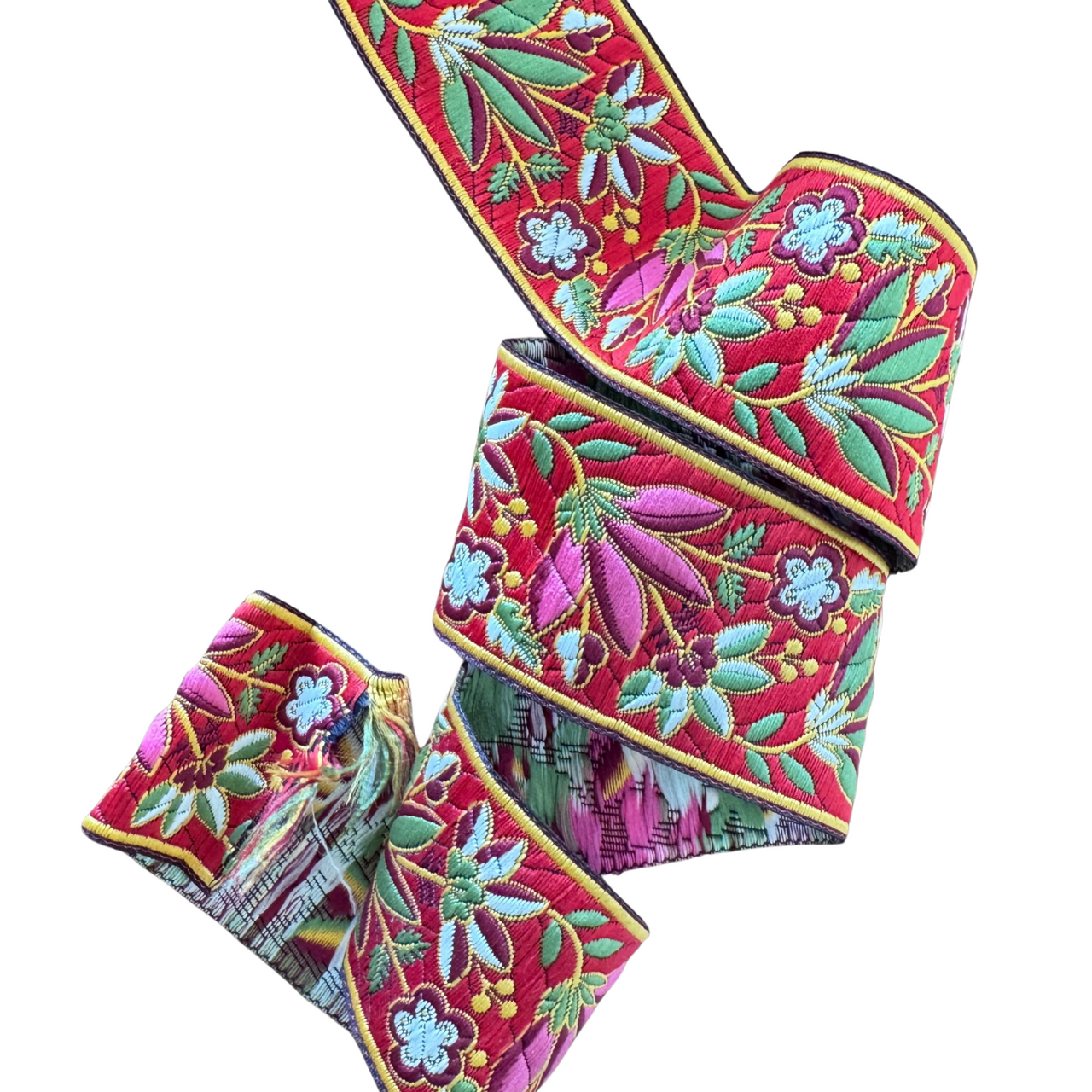 Crimson Azure Bloom Ribbon
