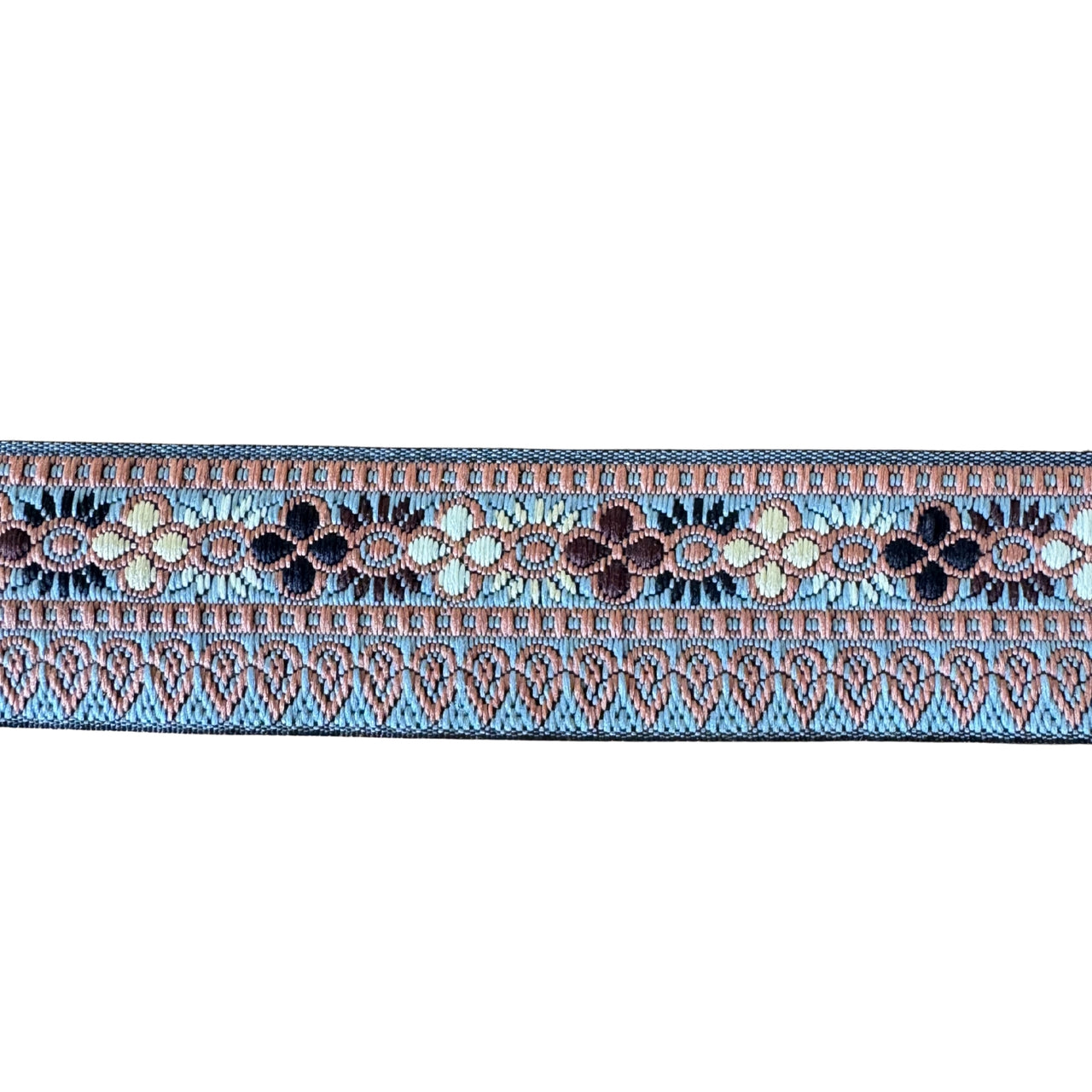 Pale Blue, Beige and Brown Pattern Ribbon