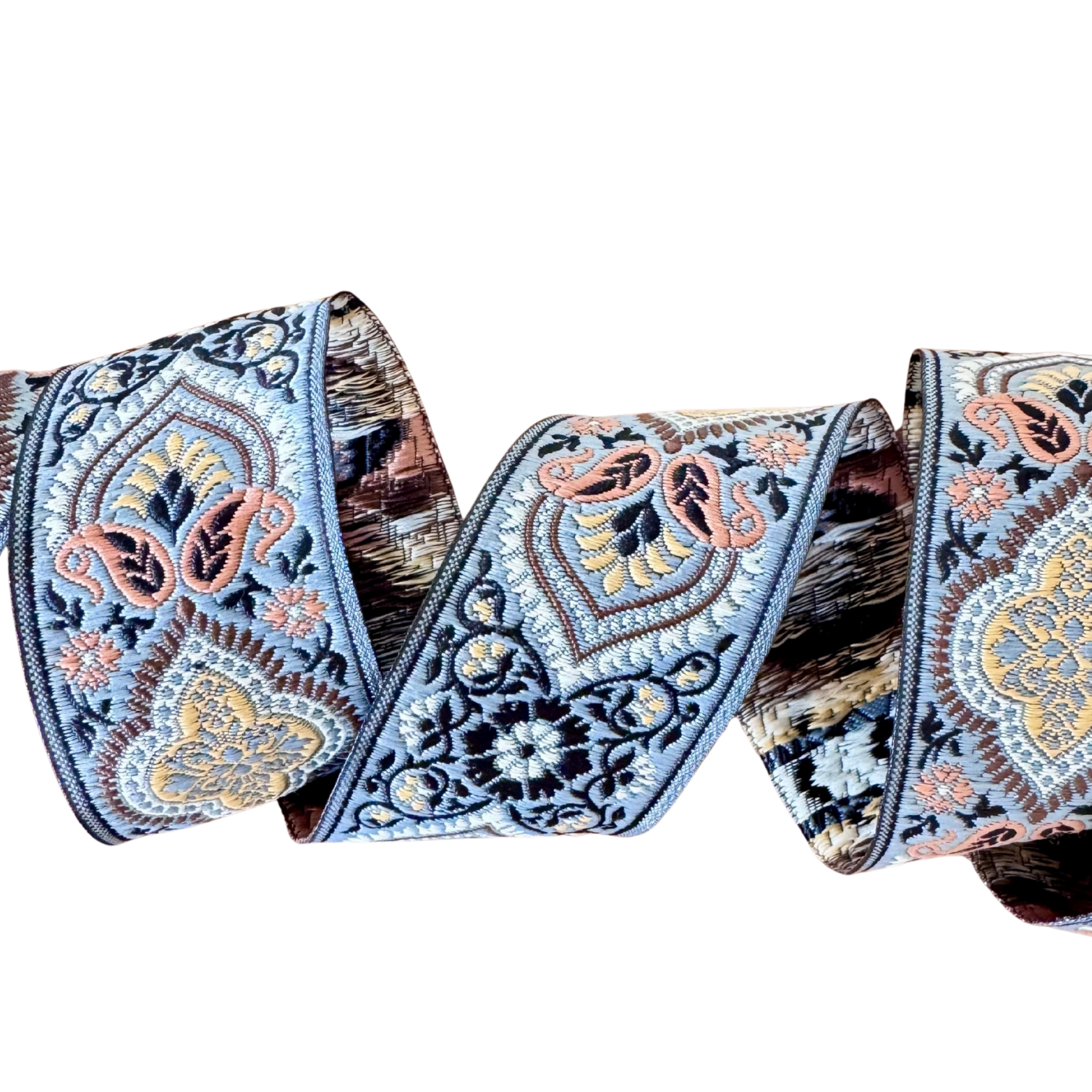 Decorative ribbon with intricate patterns on a white background, labeled 'Narangi_RB052'.