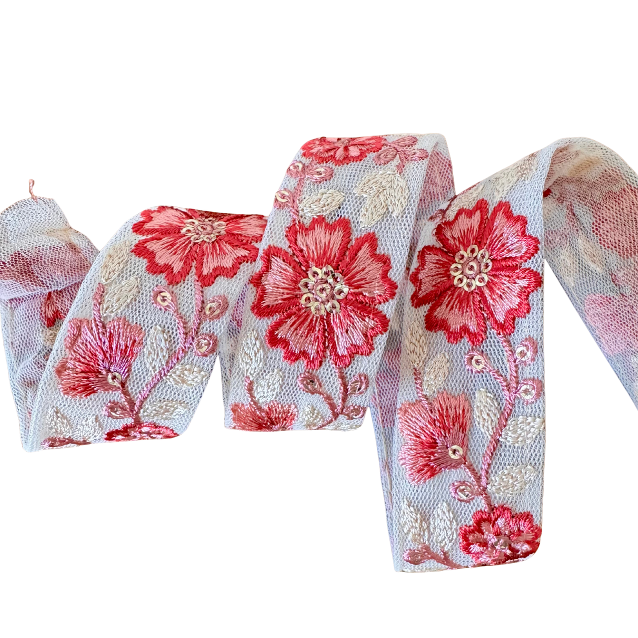 Maroon Floral Ribbon