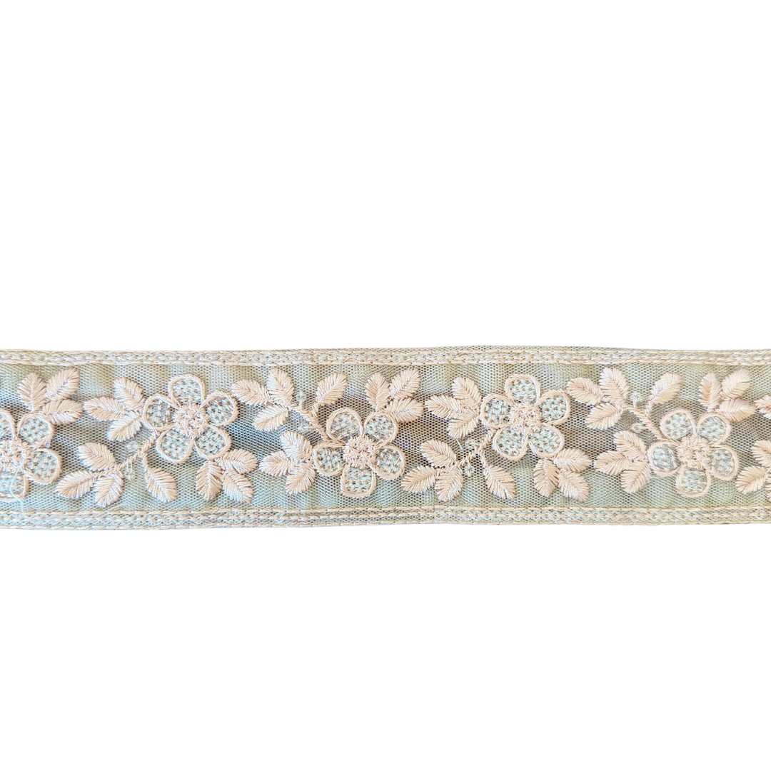 Beige Floral Lace Ribbon