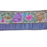 Decorative ribbon with floral pattern on a white background