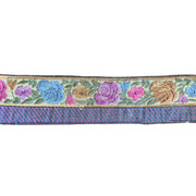 Decorative ribbon with floral pattern on a white background