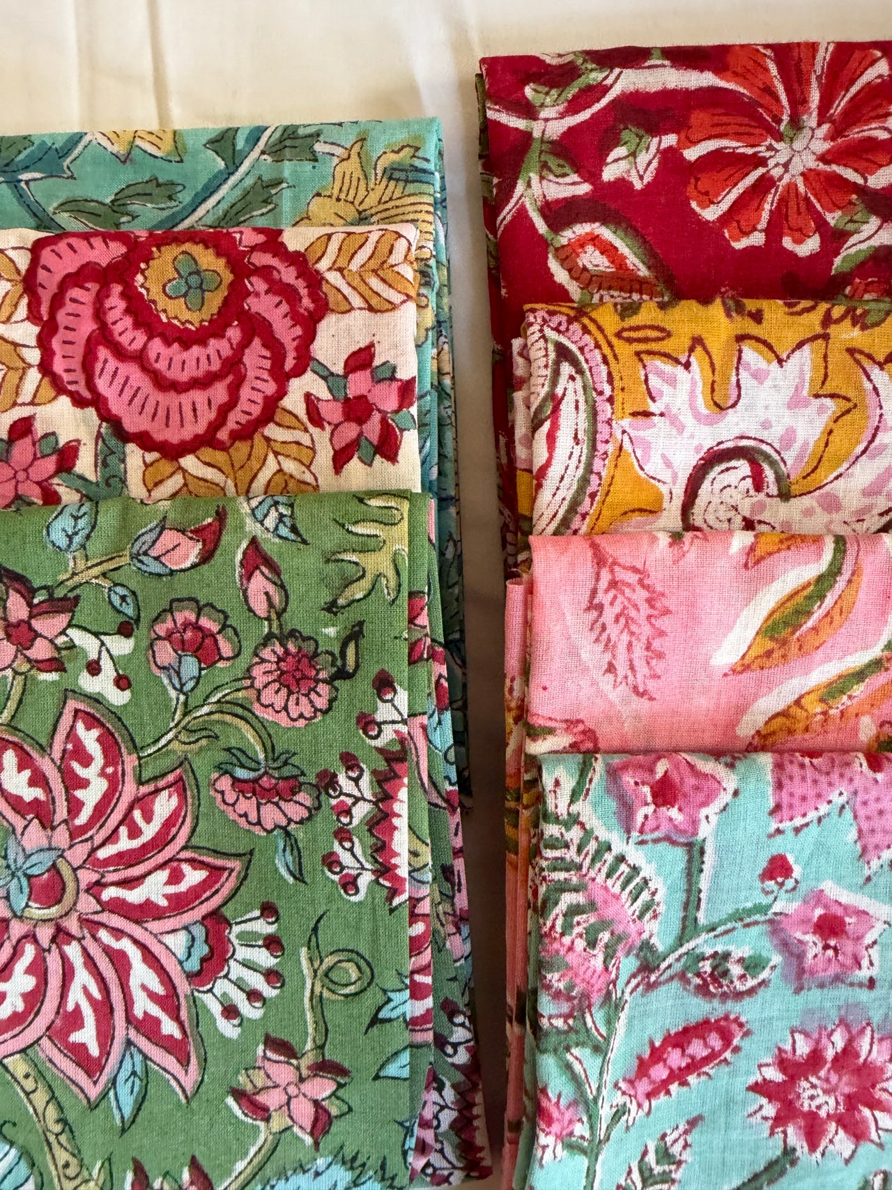 100% Block Print Cotton Fat Quarters - Fantastic Floral